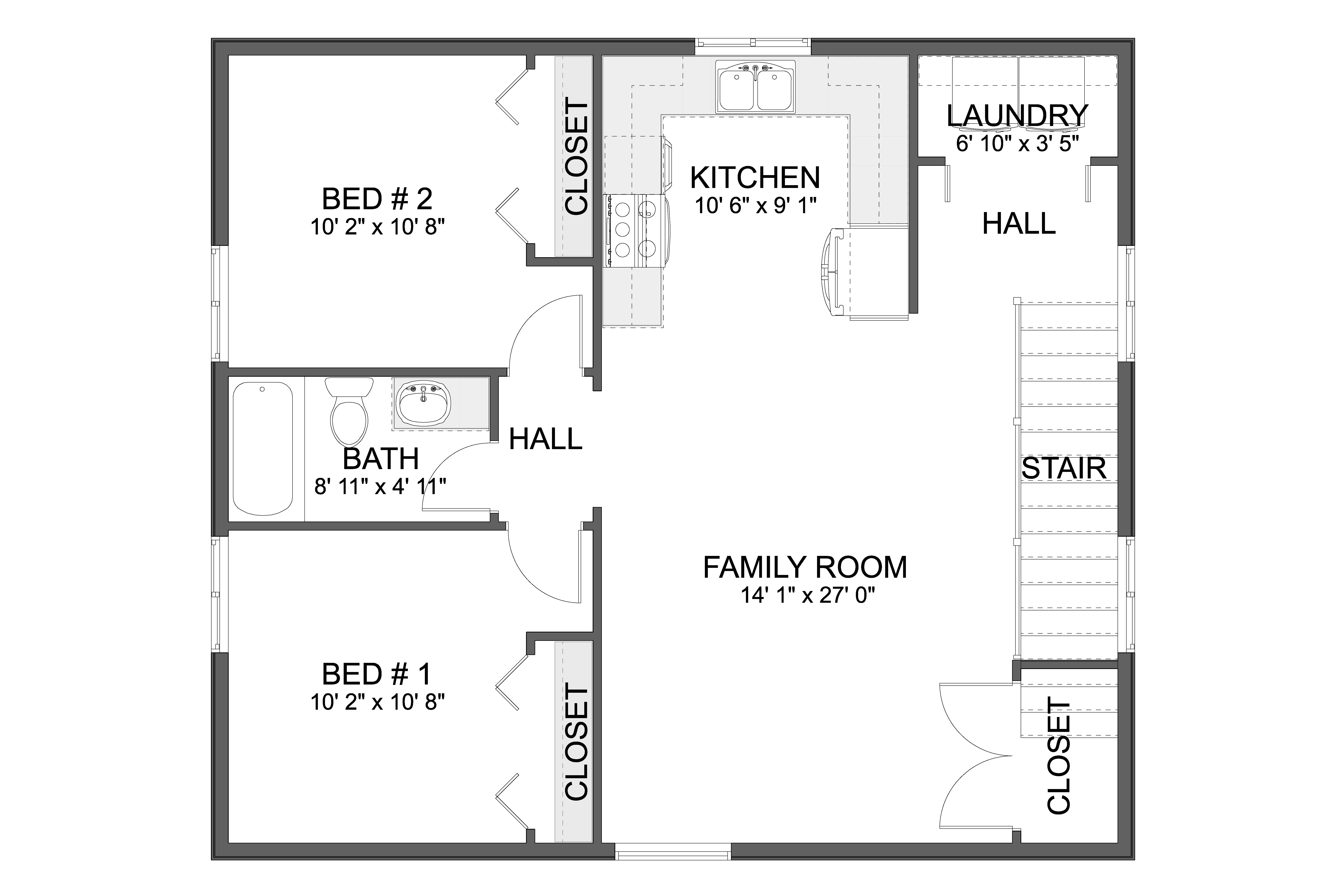 Image of ADU-Garage 2 Bed, 1.5 Bath, 2 Car - 882 sq.ft