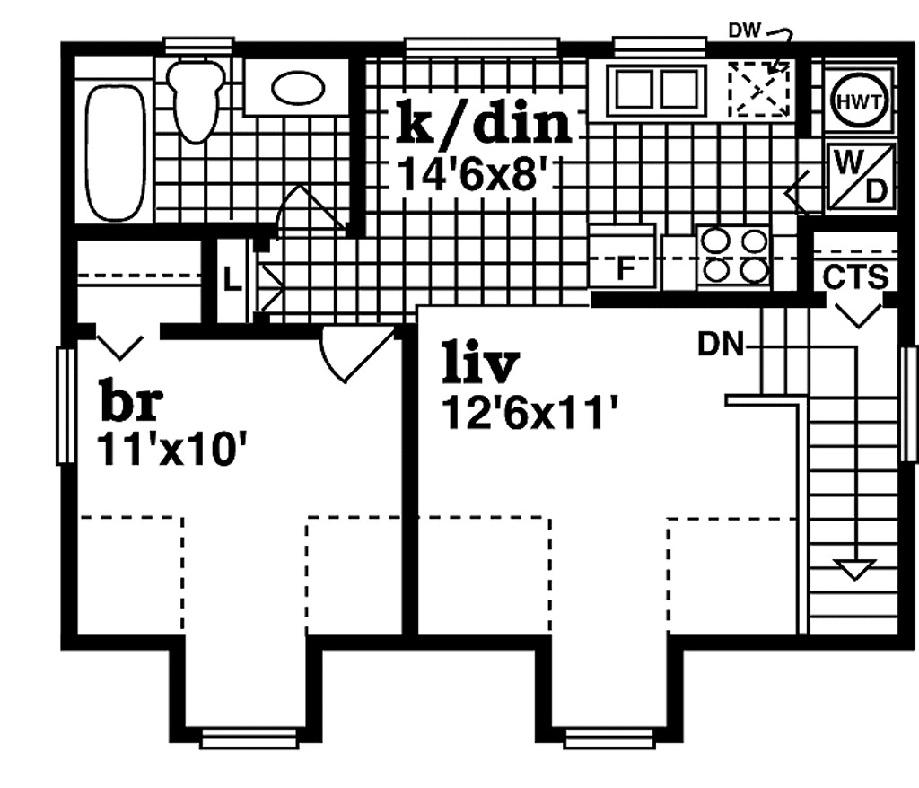 Image of ADU-Garage 1 Bed, 1 Bath, 2 Car - 588 sq.ft